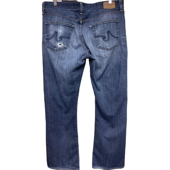 AG Adriano Goldschmied Protoge Men's Jeans Straight Leg Denim Size 36 Distressed - Picture 3 of 9